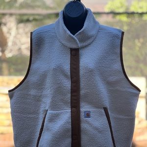 CARHARTT WOMEN'S RELAXED FIT SHERPA FLEECE PULLOVER SNAP VEST [OV4995-W] (XXL)